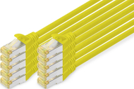 Kabllo rrjeti Digitus CAT 6A S/FTP, set 10 copë, RJ45, e verdhë