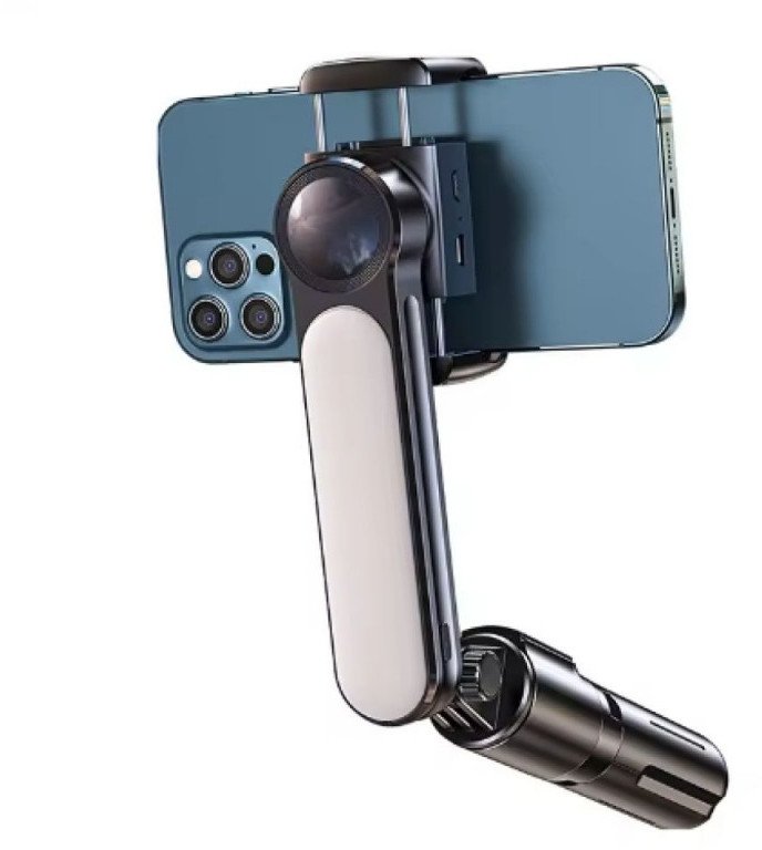 Stabilizues telefoni Wooco L09 3in1, 1 aks, dritë LED, tripod dhe selfie stick, i zi