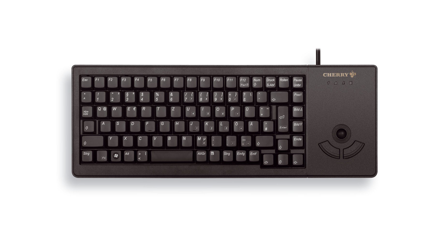 Tastierë kompakte CHERRY G84-5400 XS, me trackball, e zezë