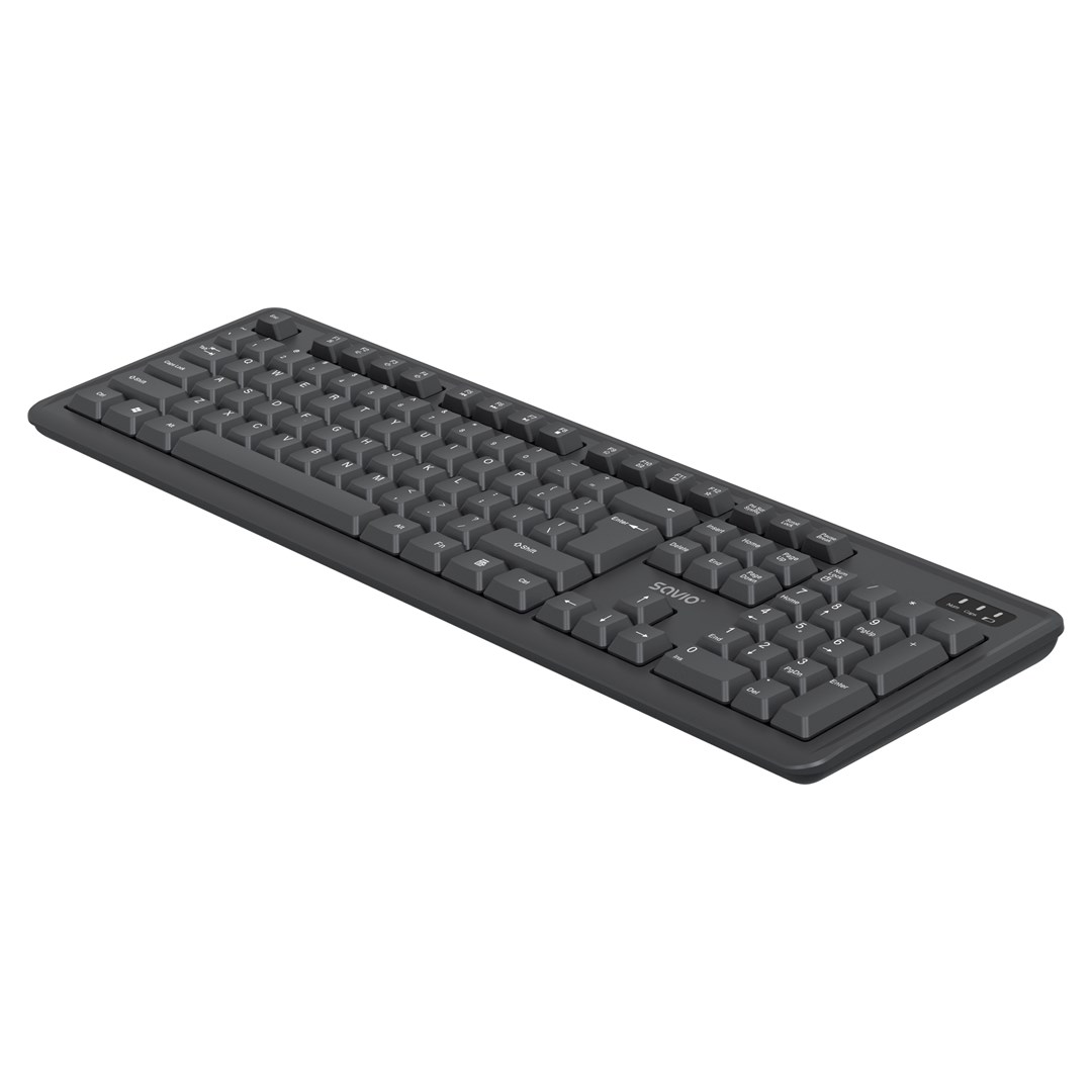Set tastierë dhe maus SAVIO KB-03, wireless, layout US, i zi