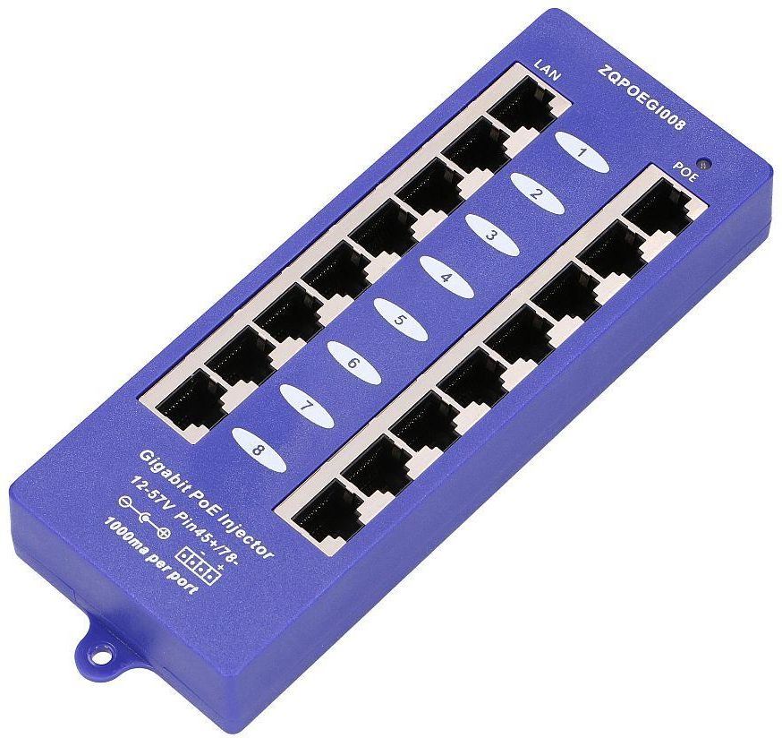 Extralink Gigabit PoE Injector 8 Port