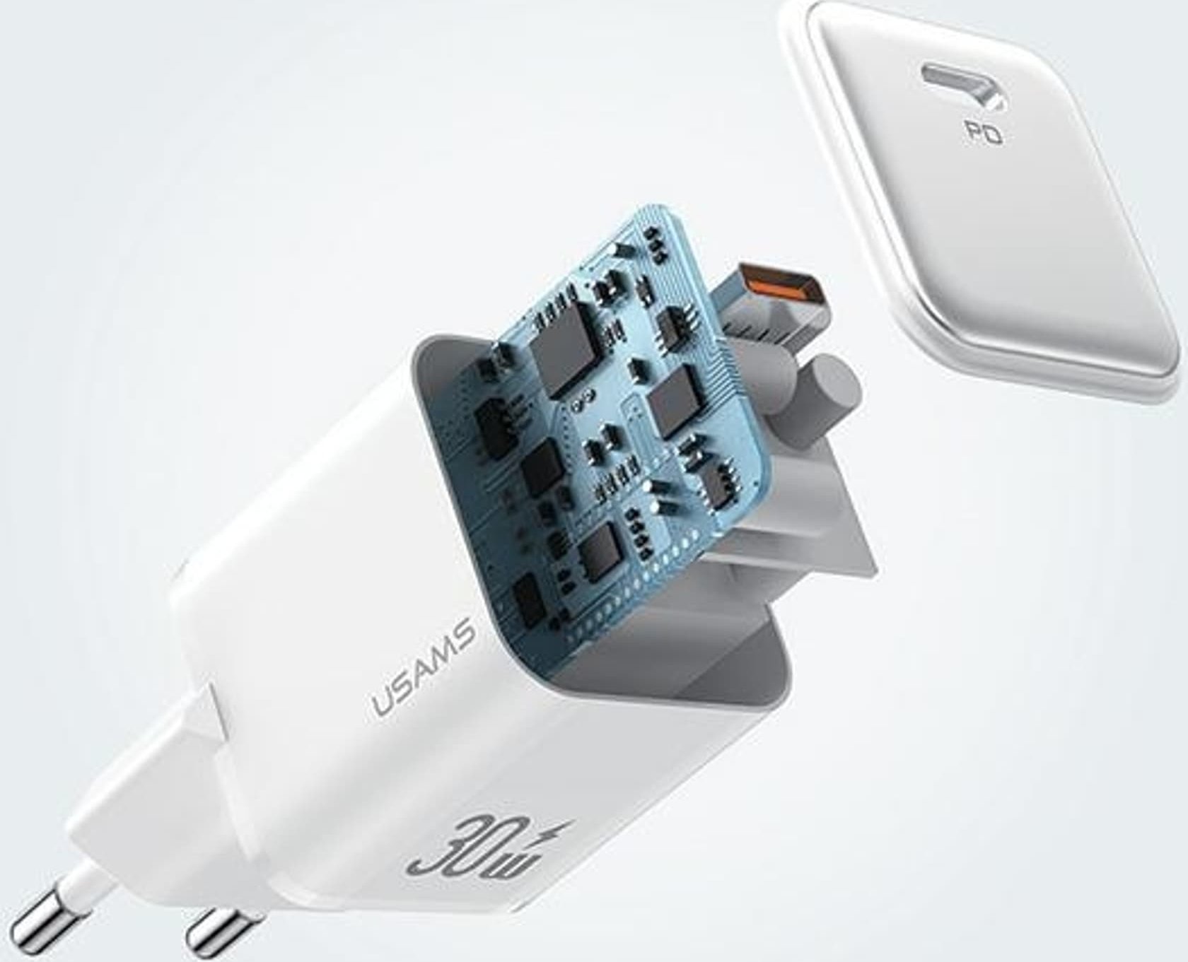 Karikues AC Usams US-CC186 X-Ron, 1x USB-C PD 30W, Fast Charging, vjollcë