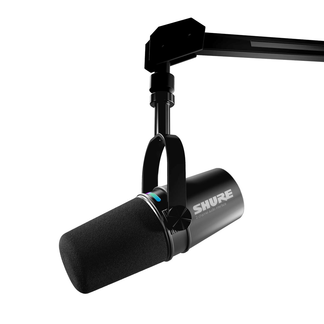 Mikrofon Shure MV7i Smart, dinamik, USB C dhe XLR, i zi
