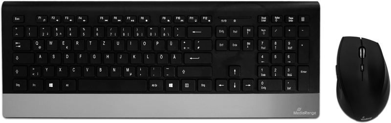 Set tastierë dhe maus MediaRange Highline, wireless, me taste multimedia, i zi