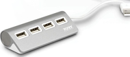 Hub USB Port Designs 900120, 4 porta, USB 2.0 480 Mb/s, gri e bardhë