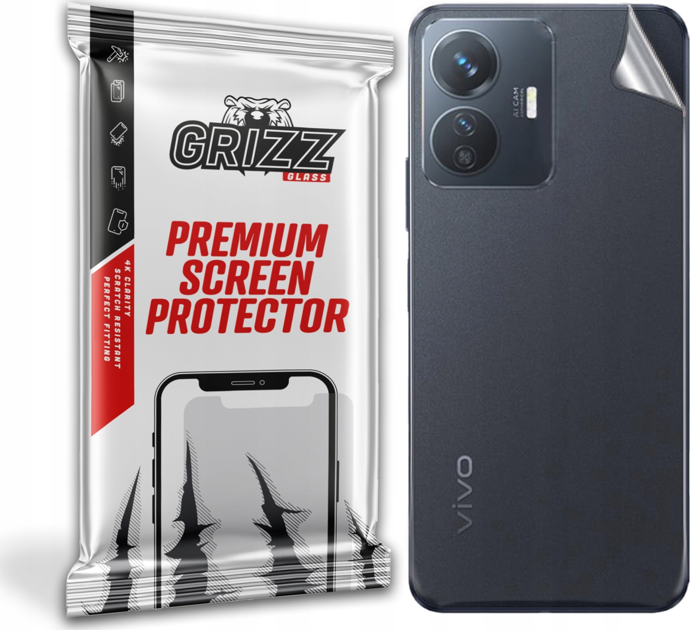 Mburojë e pasme GrizzGlass për Vivo Y77e T1, film fleksibël, transparente