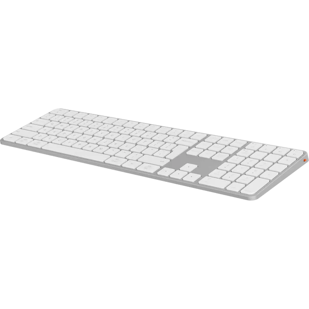 Meetion K230 – Tastierë Wireless Ultra-Hollë 109 Taste (2.4GHz + Bluetooth), e bardhe
