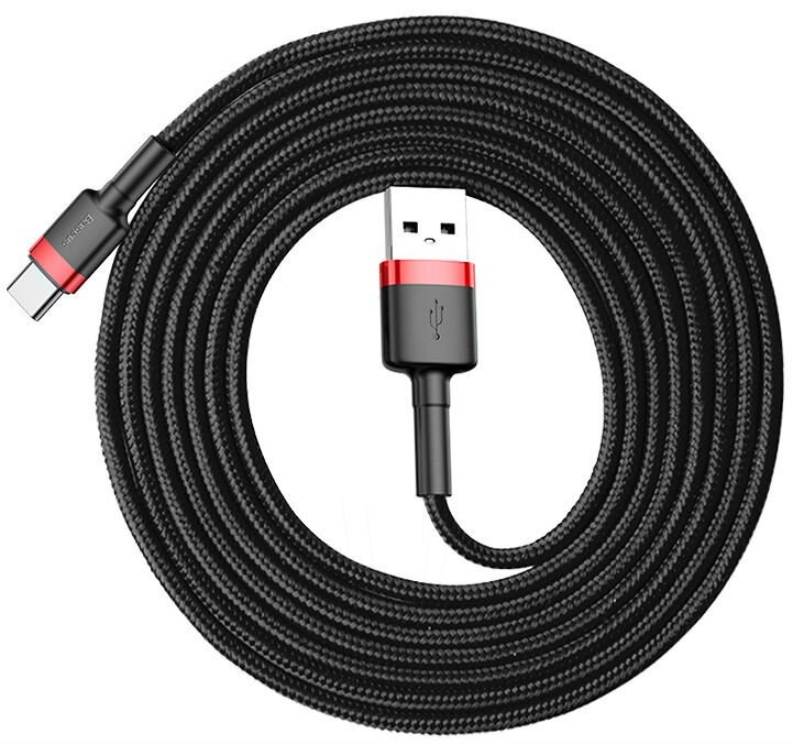 Kabllo Baseus, USB A / USB C, 2 m, e zezë