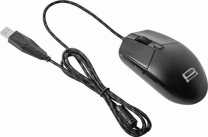 Mouse Pedea FirstOne, optik 2400dpi, me kabllo USB, i zi