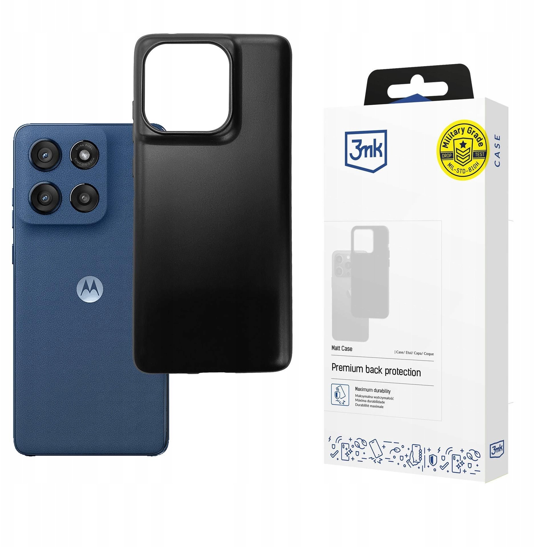 Футрола за телефон 3MK Matt Case за Motorola Moto Edge 60 Edge 60 Fusion, мат, црна