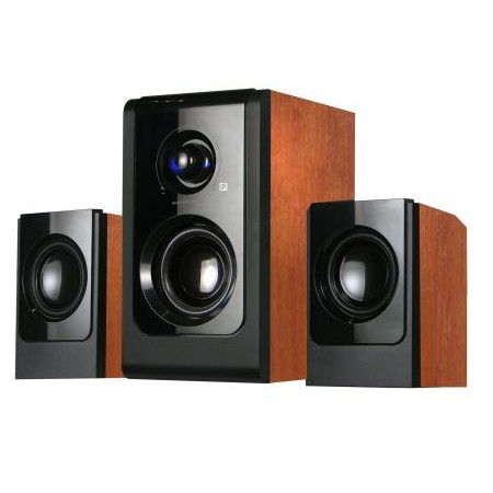 Kutia akustike 2.1 Serioux SoundBoost HT2100C, 16W RMS, dru, ngjyrë qershie