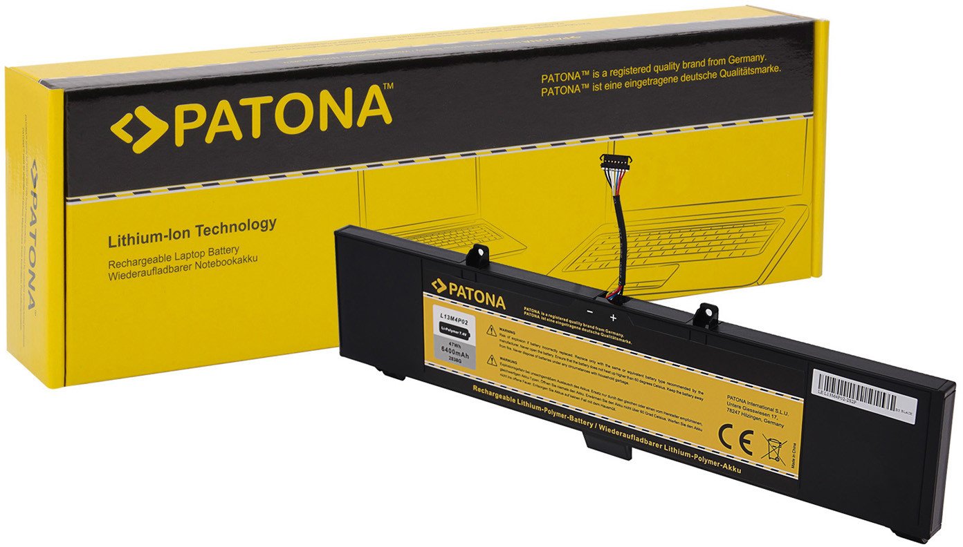 Bateri laptopi PATONA Lenovo Y50-70 L13M4P02, 6400mAh, 7.4V, e zezë