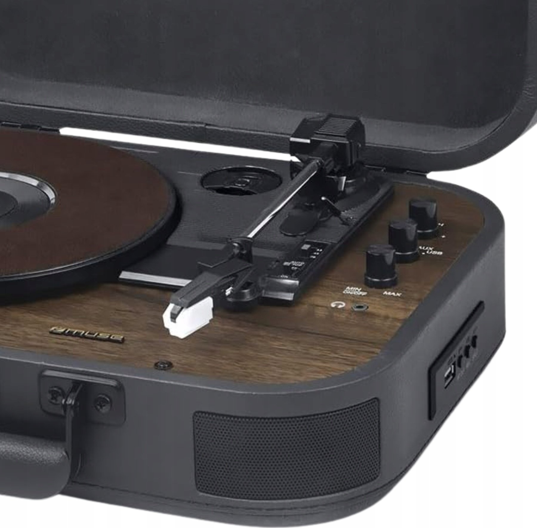 Gramafon Muse TURNTABLE MT-207 DGB, 3 shpejtësi, USB dhe Bluetooth, i zi