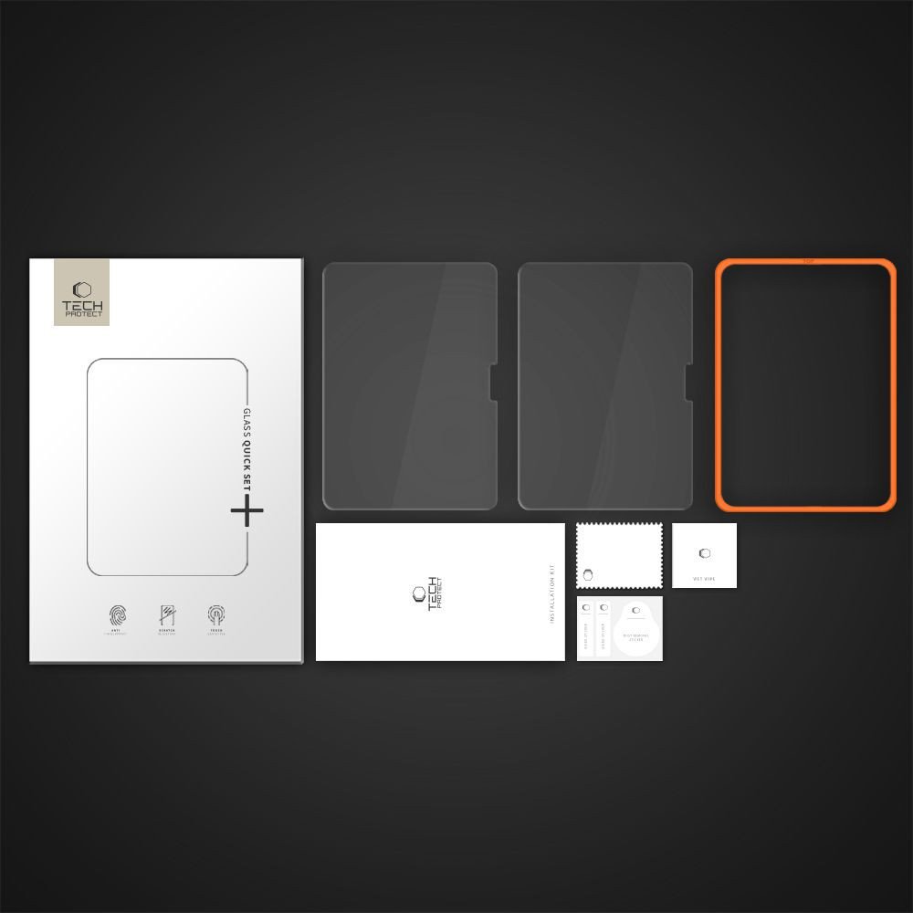 Mbrotës ekrani Tech-Protect Easy Set+, iPad Air 11" 2024 2025, xham i temperuar, 2 copë, transparent