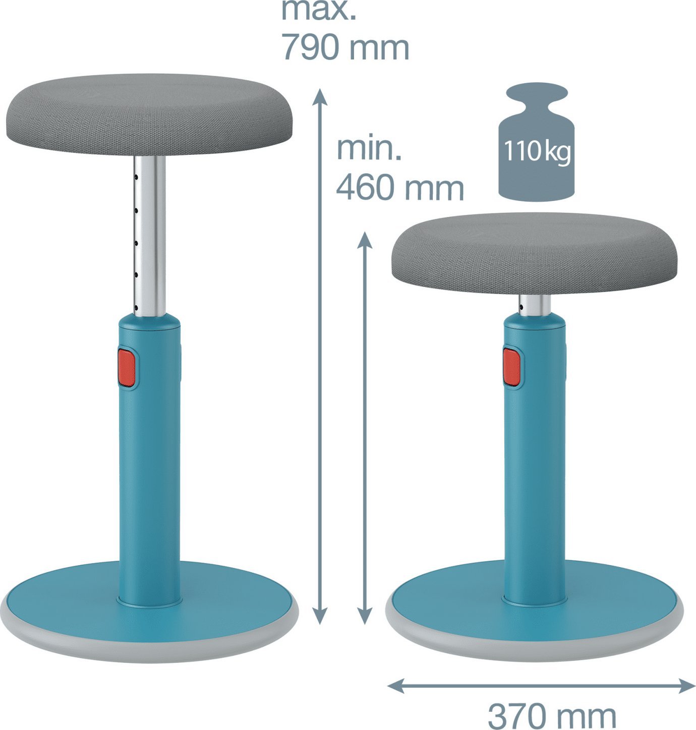 Stol zyre Leitz Ergo Cosy Sit Stand, ergonomik, i kaltër