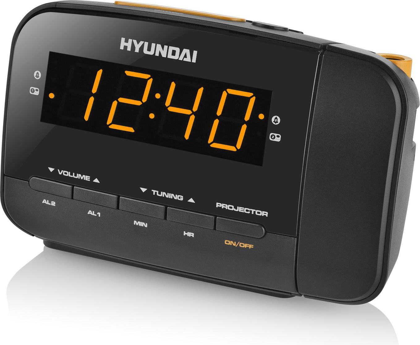 Radio orë Hyundai RAC481PLLBO, projeksion ore, alarm i dyfishtë, e zezë