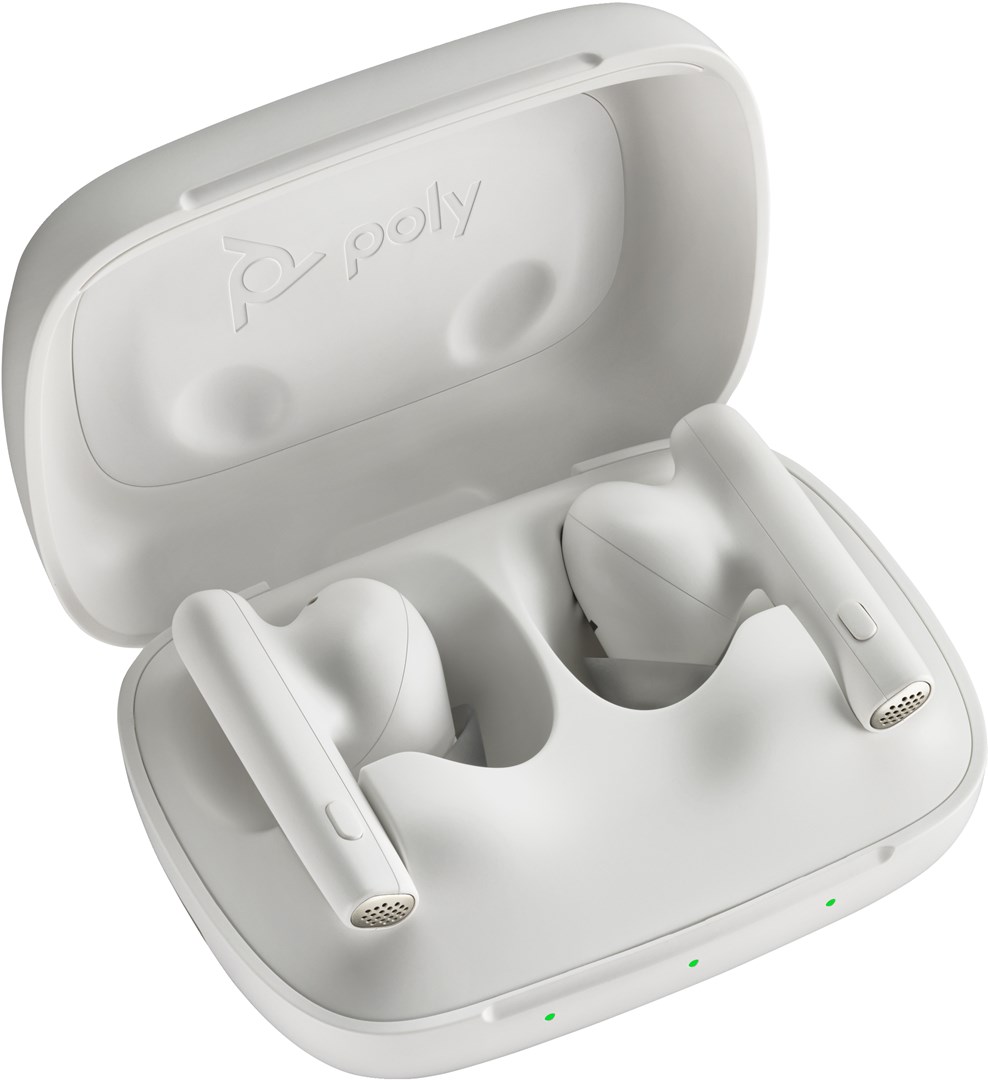 Kufje Poly Voyager Free 60+ UC/Teams, USB-A, Bluetooth, të bardha
