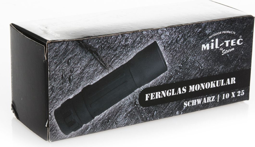 Monokular Mil Tec 10x25, fushë shikimi 101m në 1000m, i zi