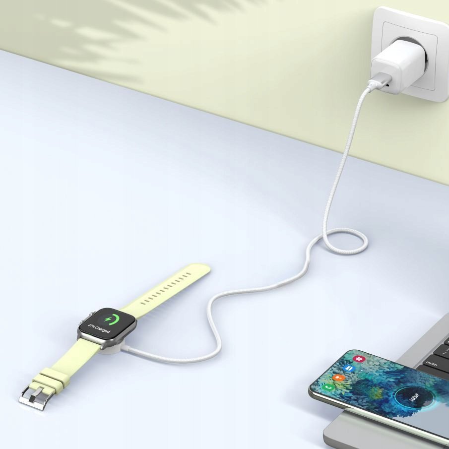 Kабел за магнетно полнење Tech-Protect UltraBoost MC02, 100cm, за Apple Watch, бел