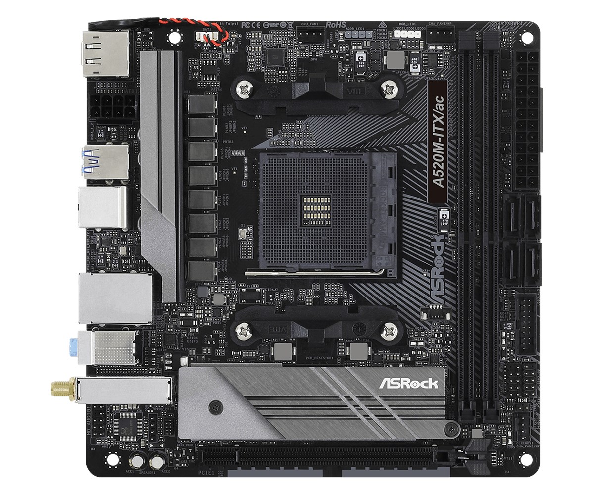 Pllakë amë ASRock A520M ITX AC, Mini ITX, WiFi AC, e zezë