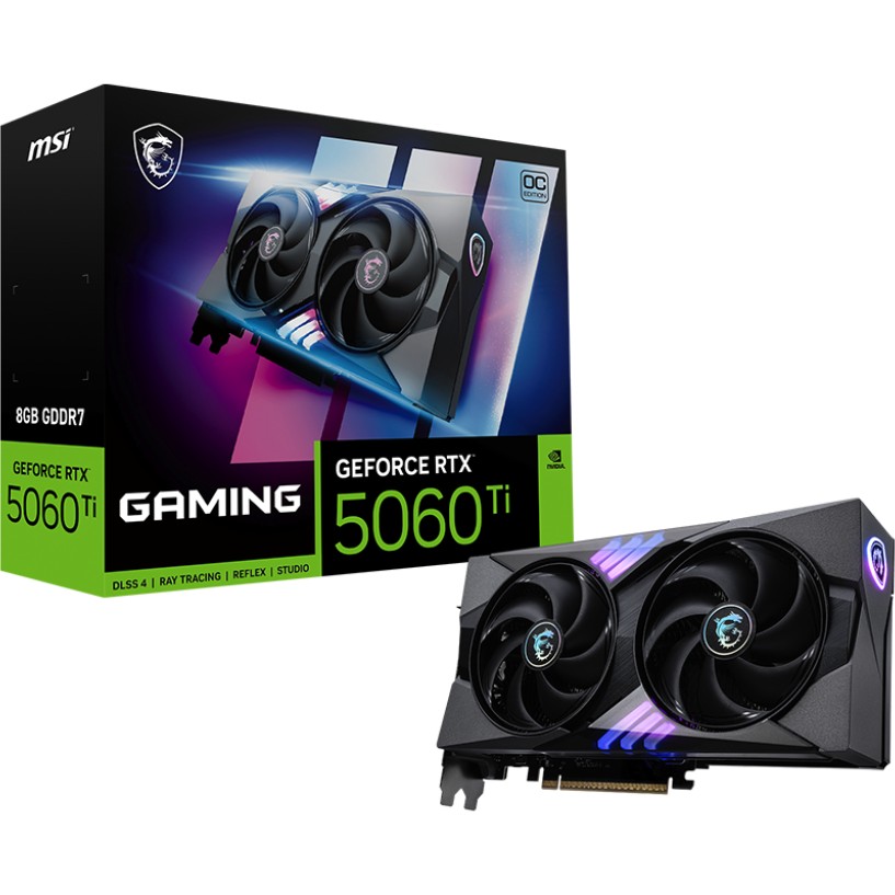 Kartë grafike MSI GeForce RTX 5060 Ti Gaming OC, 8GB GDDR7, 128 bit, e zezë