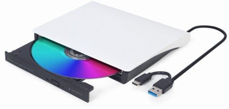 Regjistrues i jashtëm DVD Gembird DVD-USB-031-BW, USB 3.1 Gen 1, USB Type C, i bardhë