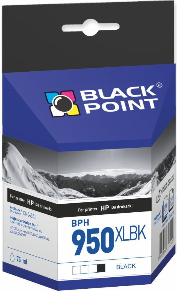 Kasetë boje Black Point BPH950XLBK, 75 ml, zëvendësim për HP CN045AE, e zezë