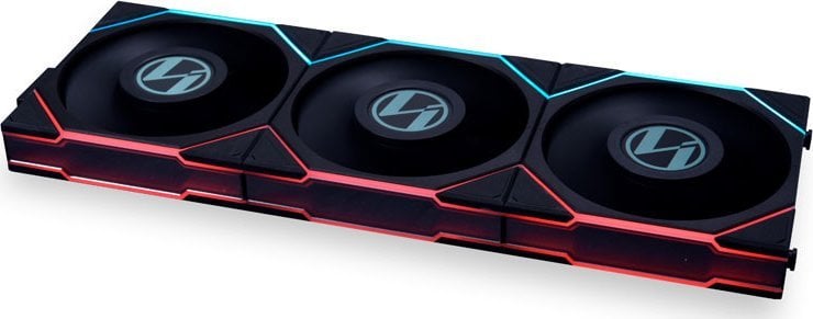 Ventilatorë PC Lian Li Uni Fan TL LCD 120, set 3x120mm, RGB, me hub, të zinj