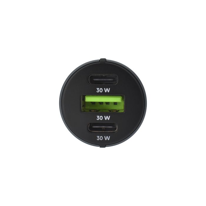 Dviced Car Charger 60W 1 USB-A, 2 USB-C, Gray