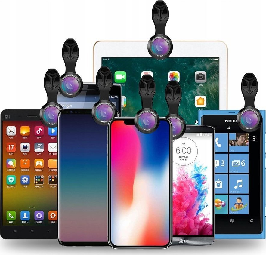 Set lentesh për smartphone Apexel 12 in 1 APL 22XDG9, 22x telefoto, fisheye, 15x makro