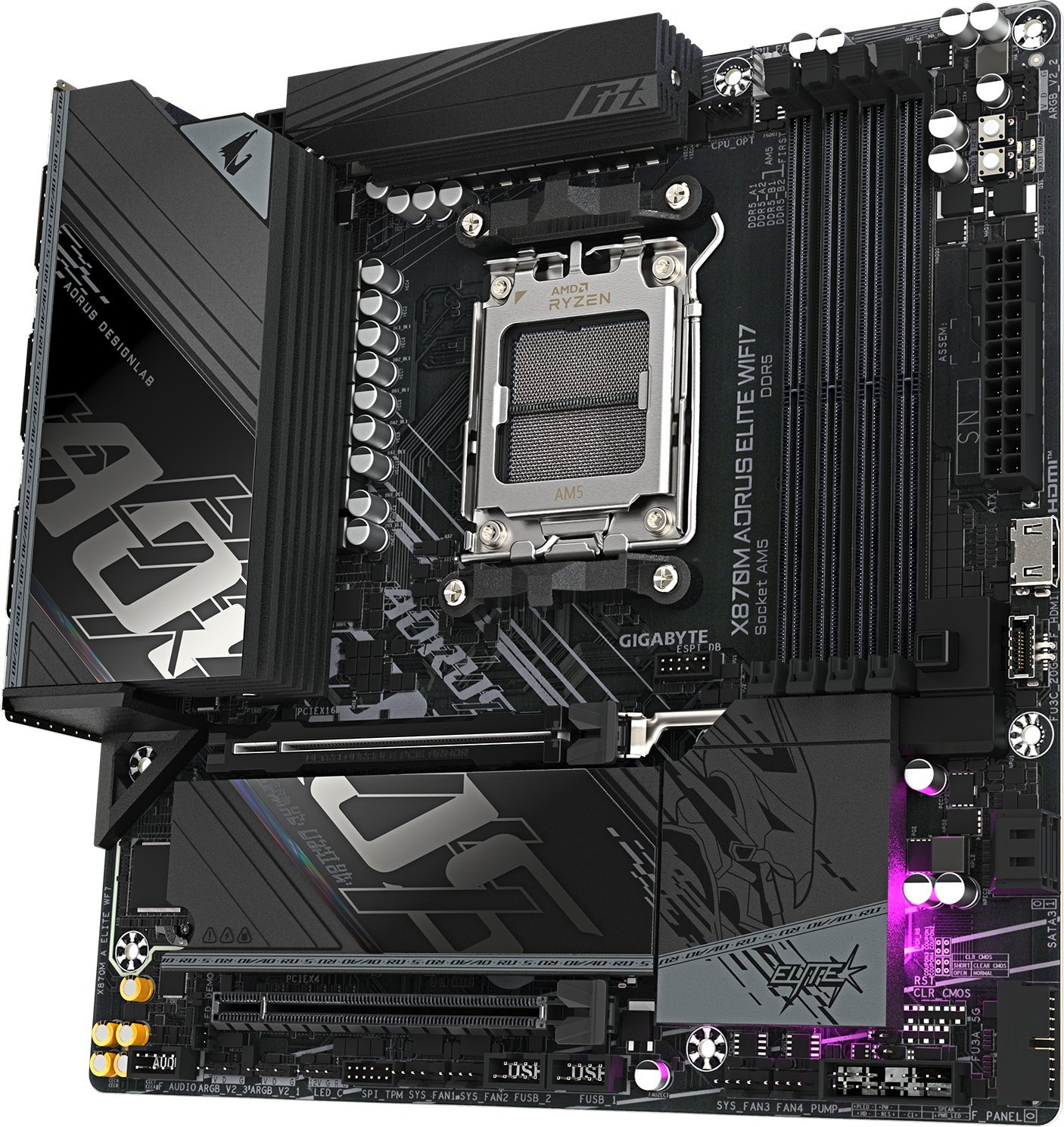 Pllakë amë Gigabyte X870M Aorus Elite WiFi 7, DDR5, PCIe 5.0, e zezë 2