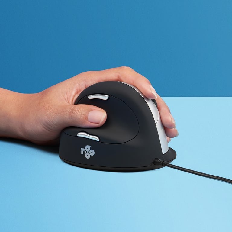 Mi vertikal ergonomik R-Go Tools R-Go HE Break Large, me kabllo, për dorën e majtë, i zi