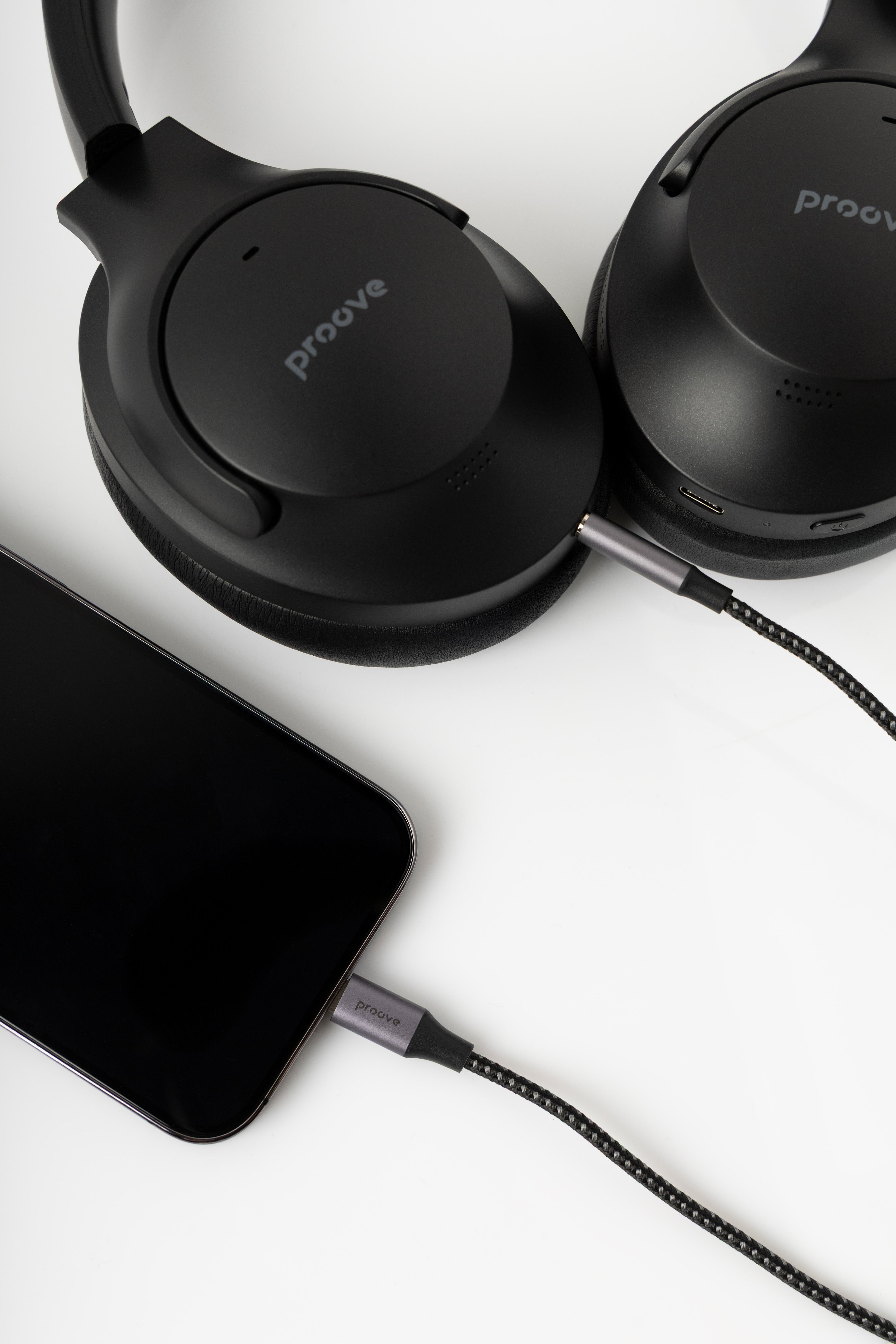 Kabllo audio Proove SoundMesh Type-C në 3.5mm(AUX), 1m, gri