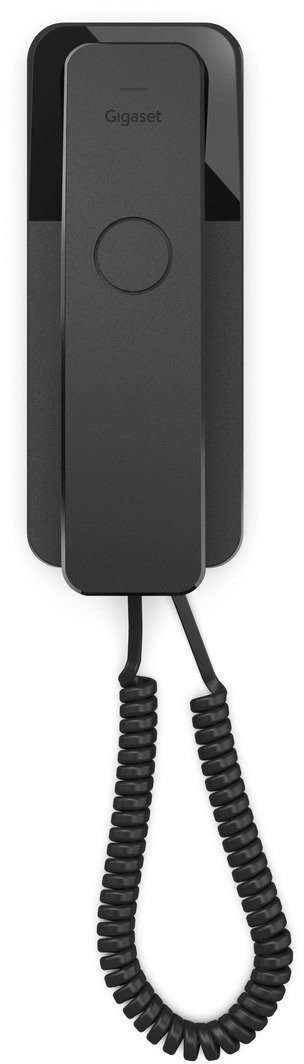Телефон со кабел Gigaset Desk 200, 10 броеви за брзо бирање, повторно бирање на последниот број, црн