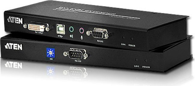 KVM extender ATEN CE600-at-E, DVI USB, set transmetues dhe marrës, i zi