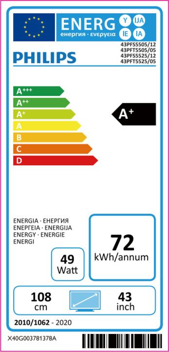 Televizor Philips 43PFS5505, 43" (108cm), Full HD, i zi