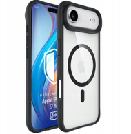 Mbështjellës telefoni 3MK Satin Armor Clear MagCase, për iPhone 17 Air Pro, MagSafe, transparent me kornizë të zezë