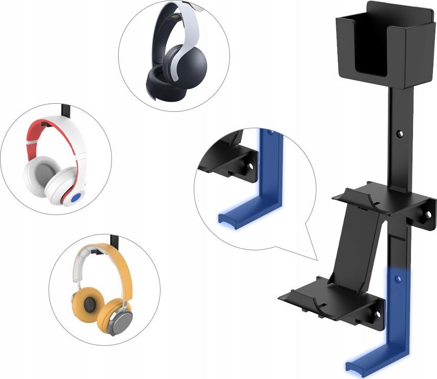 Varëse muri JYS 3në1 për aksesorë për PS5, PS4, Xbox, Nintendo Switch, e zezë