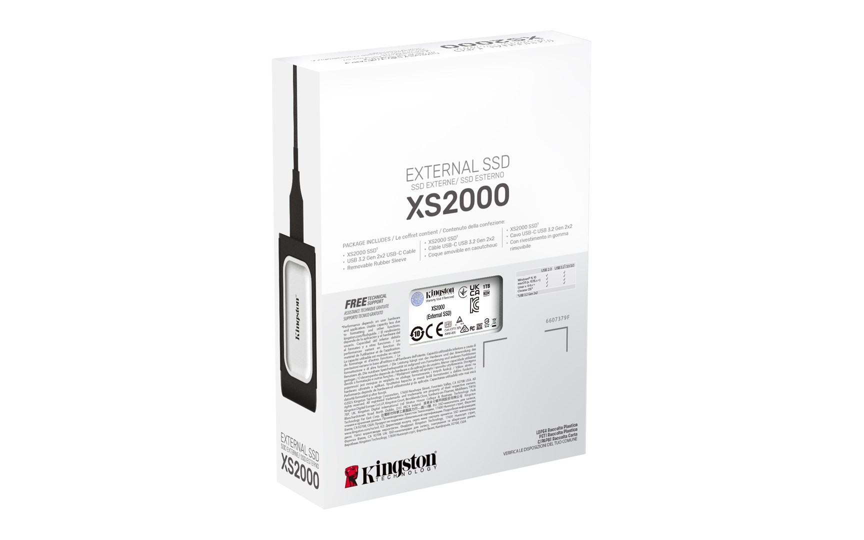 SSD i jashtëm Kingston XS2000, 1TB, USB 3.2, i zi