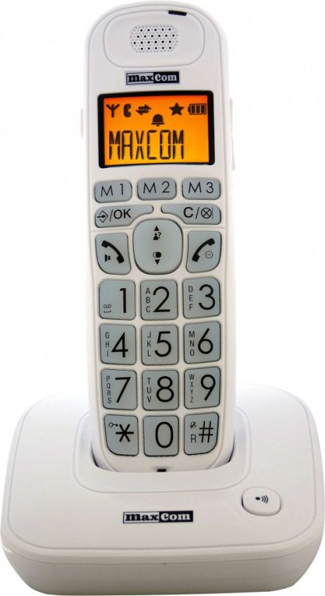 Telefoni pa tel Maxcom MC 6800, ekran me ndriçim, funksion hands free, i bardhë