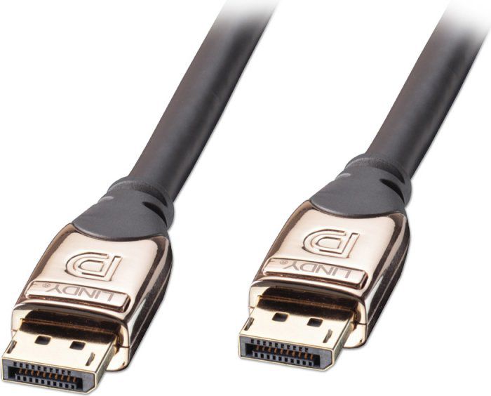 Kabllo DisplayPort Lindy 37808, 20m, 4K, me konektorë të artë