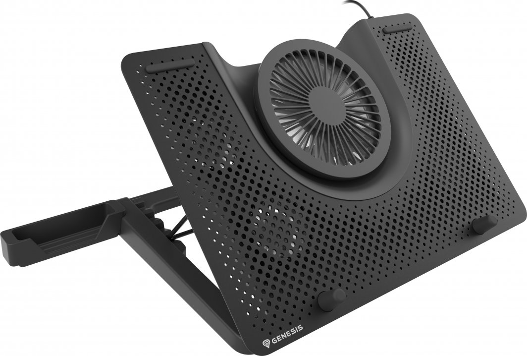 Stendë për ftohje Genesis Oxid 550 për laptop 15.6-17.3", 5 ventilator, dritë të pasme, 1 USB (NHG-1411),e zezë, plastike