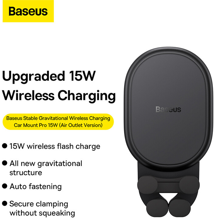 Mbajtëse për celular Baseus Stable Pro, 15W, e zezë