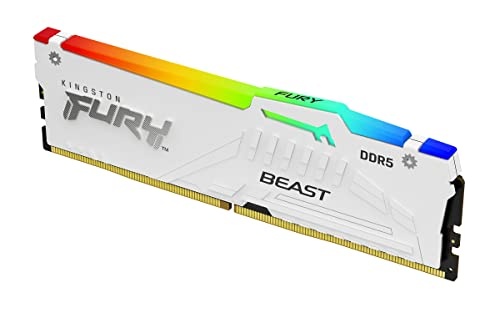 Memorie RAM Kingston FURY Beast RGB, 32GB DDR5, 6400MHz, e bardhë