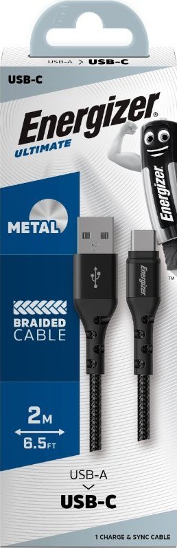 Kabllo USB Energizer C520CKBK, USB A në USB C, 2 m, e zezë