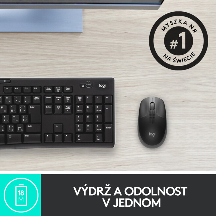 Logitech M190, Глушец црн