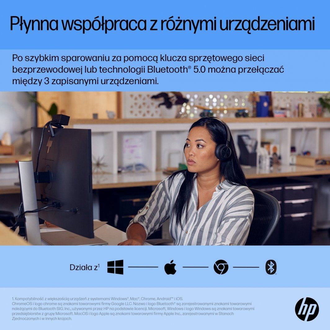 Maus Wireless HP 710 Rechargeable Silent (6E6F2AA), Bluetooth ,5.3/2.4 GHz, i zi