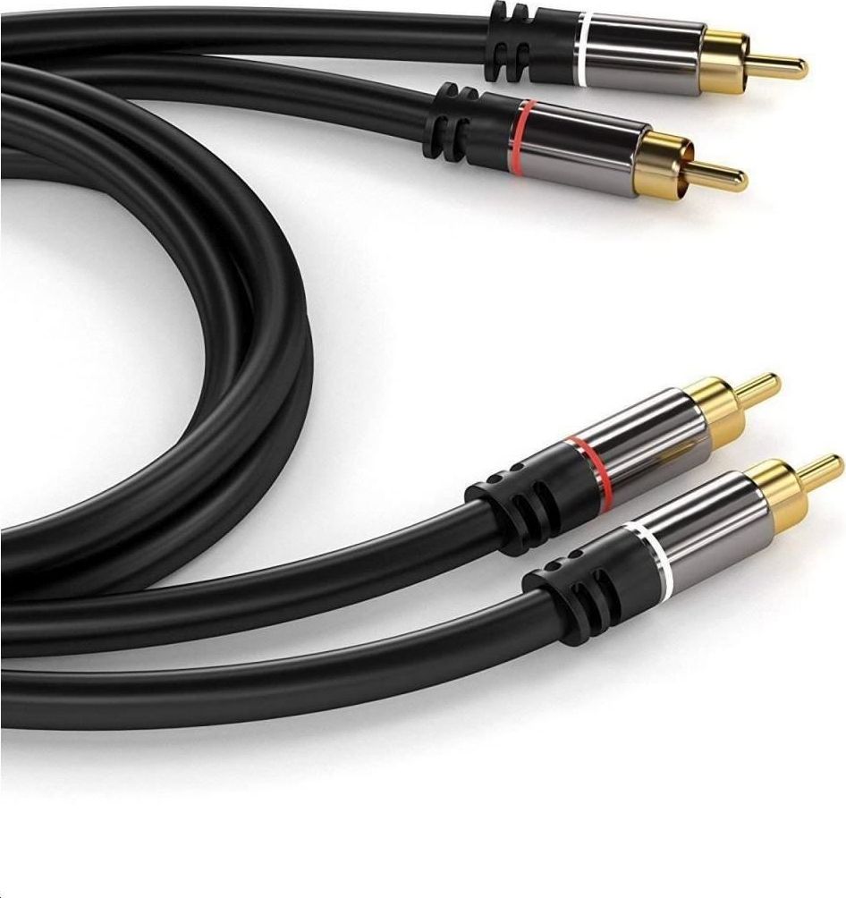 Kabllo audio PremiumCord RCA x2 në RCA x2, 1.5m, e zezë