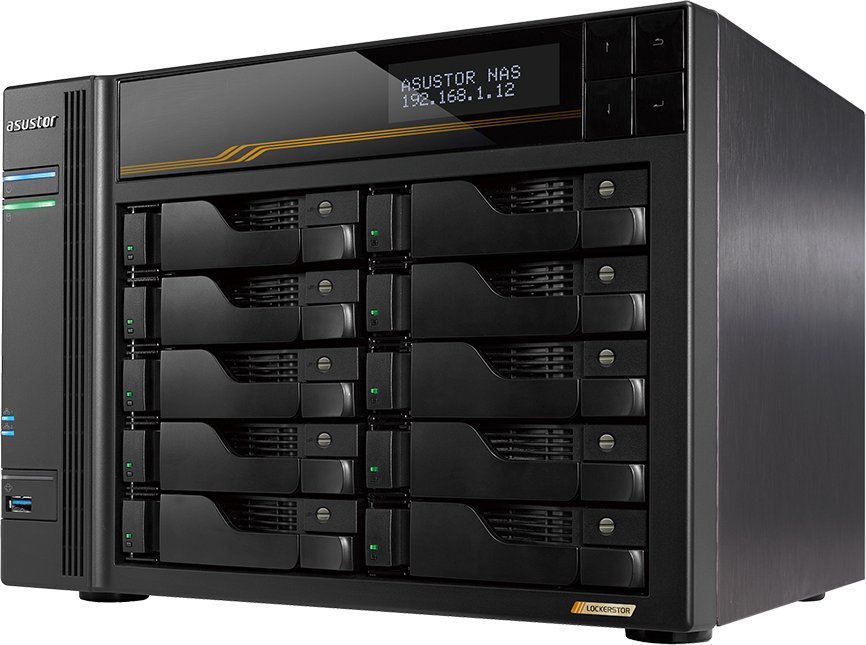 NAS Asustor Lockerstor 10 Gen3 AS6810T, AMD Ryzen, 16GB DDR5, pa HDD