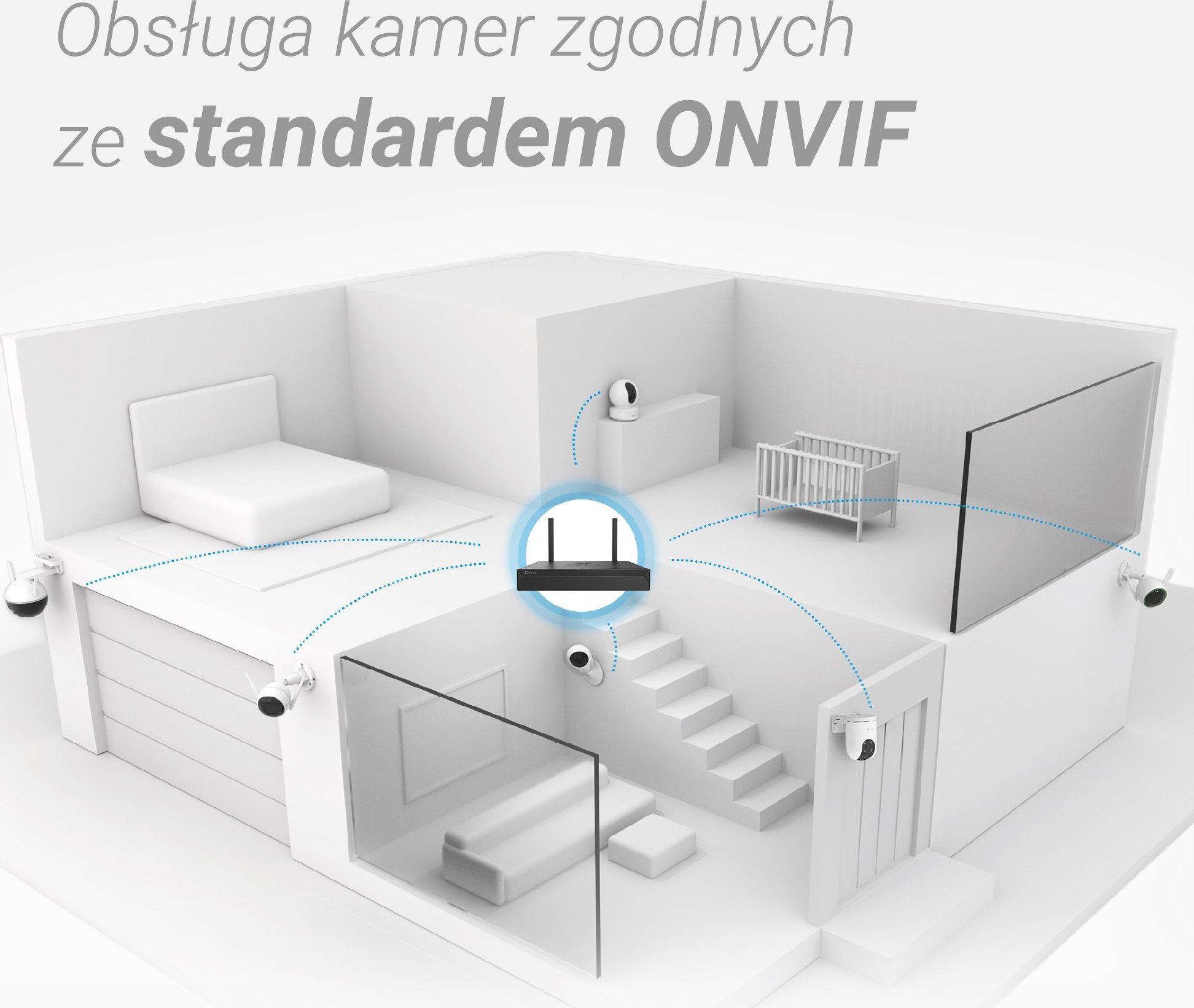 NVR wireless Ezviz X5S CS-X5S(4W), 4 kanale, 3K, 50Mbps, i bardhë 4